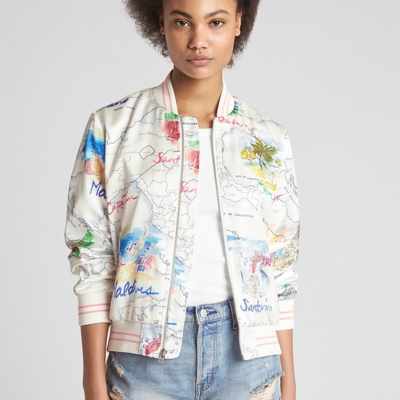GAP Map Print Bomber Jacket - Picture 5 of 5